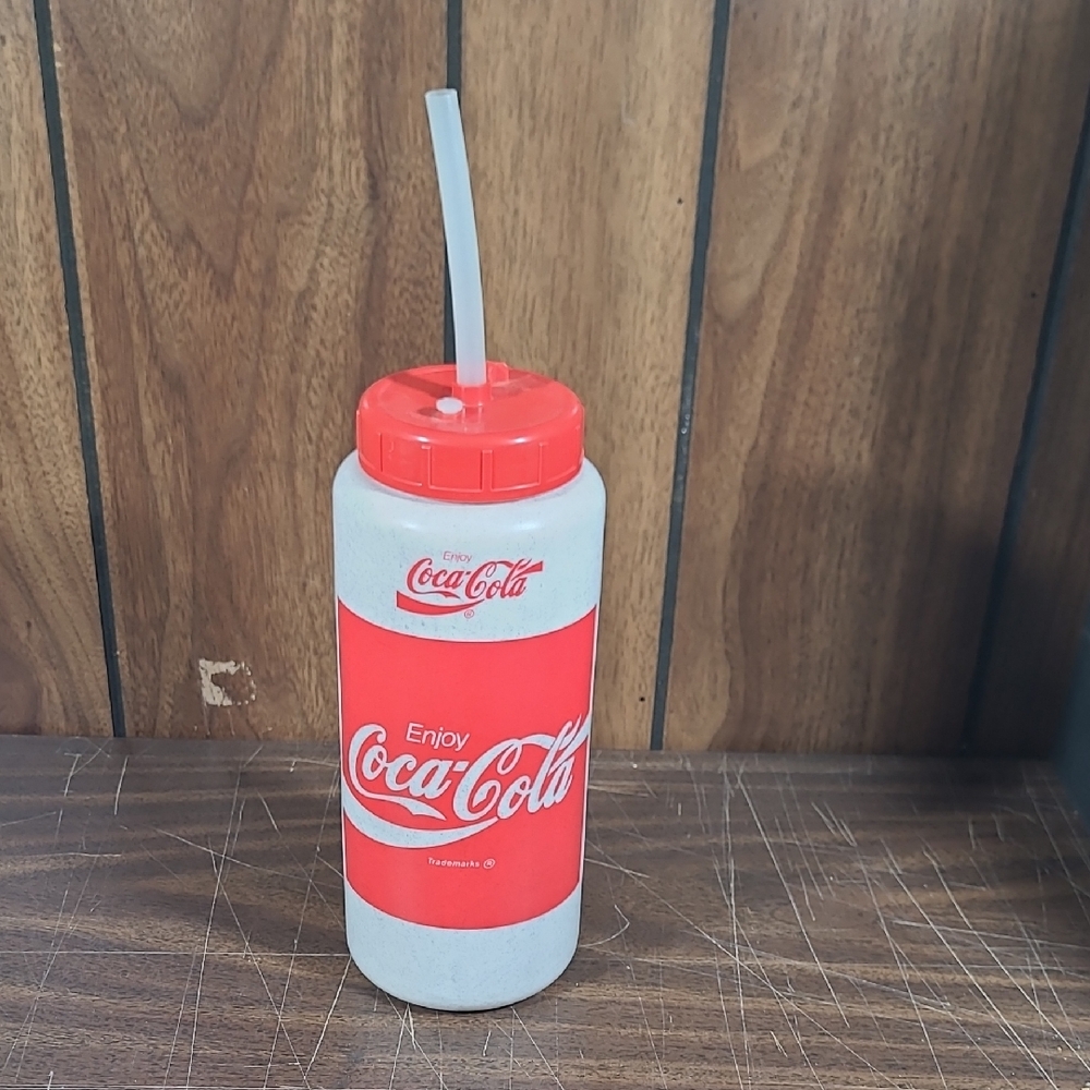 Coca-Cola Red and White Tumbler with Straw